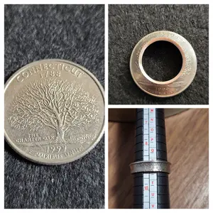 Handmade Quarter Coin Ring - ( Select a Size ) - handmade coin rings, real coin rings for sale, quarter rings handmade, silver coin rings, custom coin rings, Washington quarter rings, state quarter rings, upcycled coin jewelry