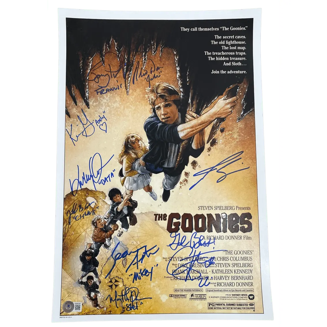 The Goonies Cast Authentic Autographed 12x18 Photo Poster