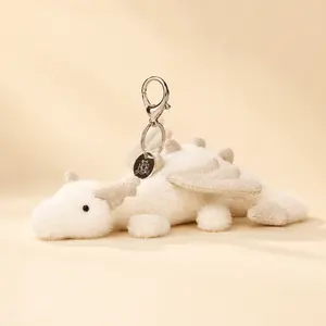 Jellycat Snow Dragon Soft Plush Keychain - Adorable Rabbit & Animal Bag Charms | Cute Cuddly Collection | On-the-Go Accessory | Ideal Charm for Girls | Stylish Keyring | Kawaii Gift Option
