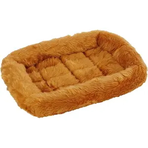 MidWest Homes for Pets QuietTime XXS Dog Bed – Cinnamon Faux Fur Bolster, Ultra-Soft and Machine Washable, Fits 18-Inch Crates and Carriers, for Small Dogs and Cats