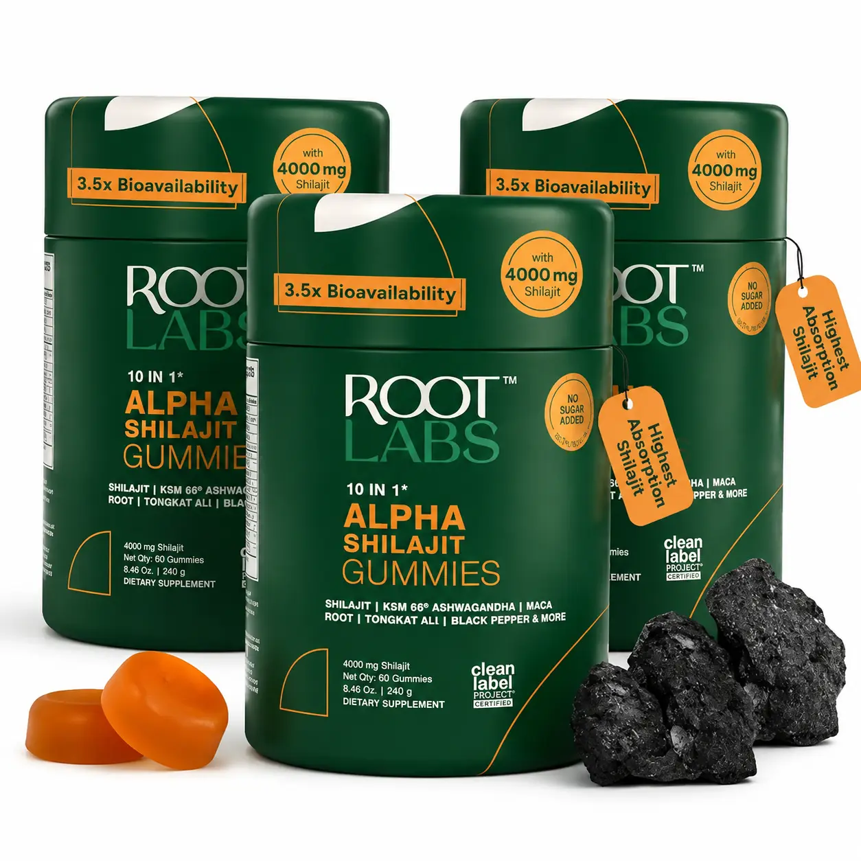 Root Labs Alpha 10-in-1 Shilajit Gummies 4000 mg | New Year New Me Edition | Start 2026 Strong | Energy, Stamina & Focus | Zero Sugar | KSM-66 Ashwagandha, Tongkat Ali, Maca | Vegan | 60 Count | Transform Your Health Goals