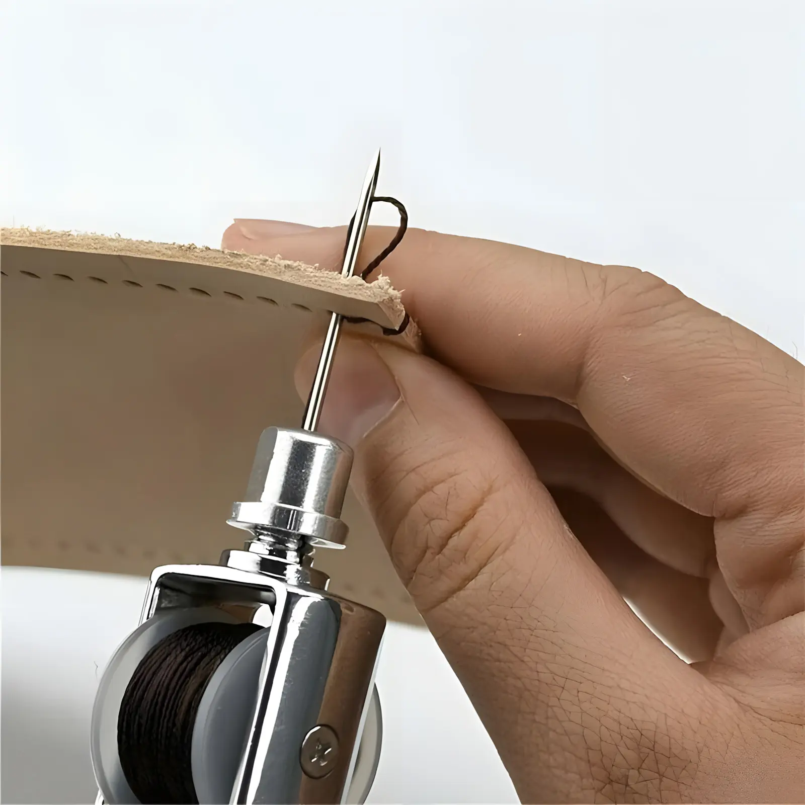Professional Leather Sewing Awl Kit with Needles, 1 Set Leather Sewing Tool, DIY Craft Repair and Stitching Tool, Sewing Supplies – Easy to Use, for Thick Leather, Canvas, Saddles, Bags, Durable