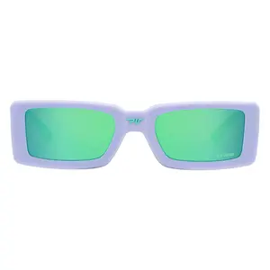 Moontower Low Bones Sunglasses - Virtually Unbreakable No Slip Grip Enhanced Kickflip & Crush Number Chances - Purple Frame Green Lenses