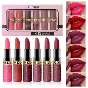 6 Pcs 4D Vibrant Matte Lipstick Multicolor Set Long Lasting Lip Glossy Cream Moisturizing Makeup Waterproof Suitable For All Skin Types Cosmetic