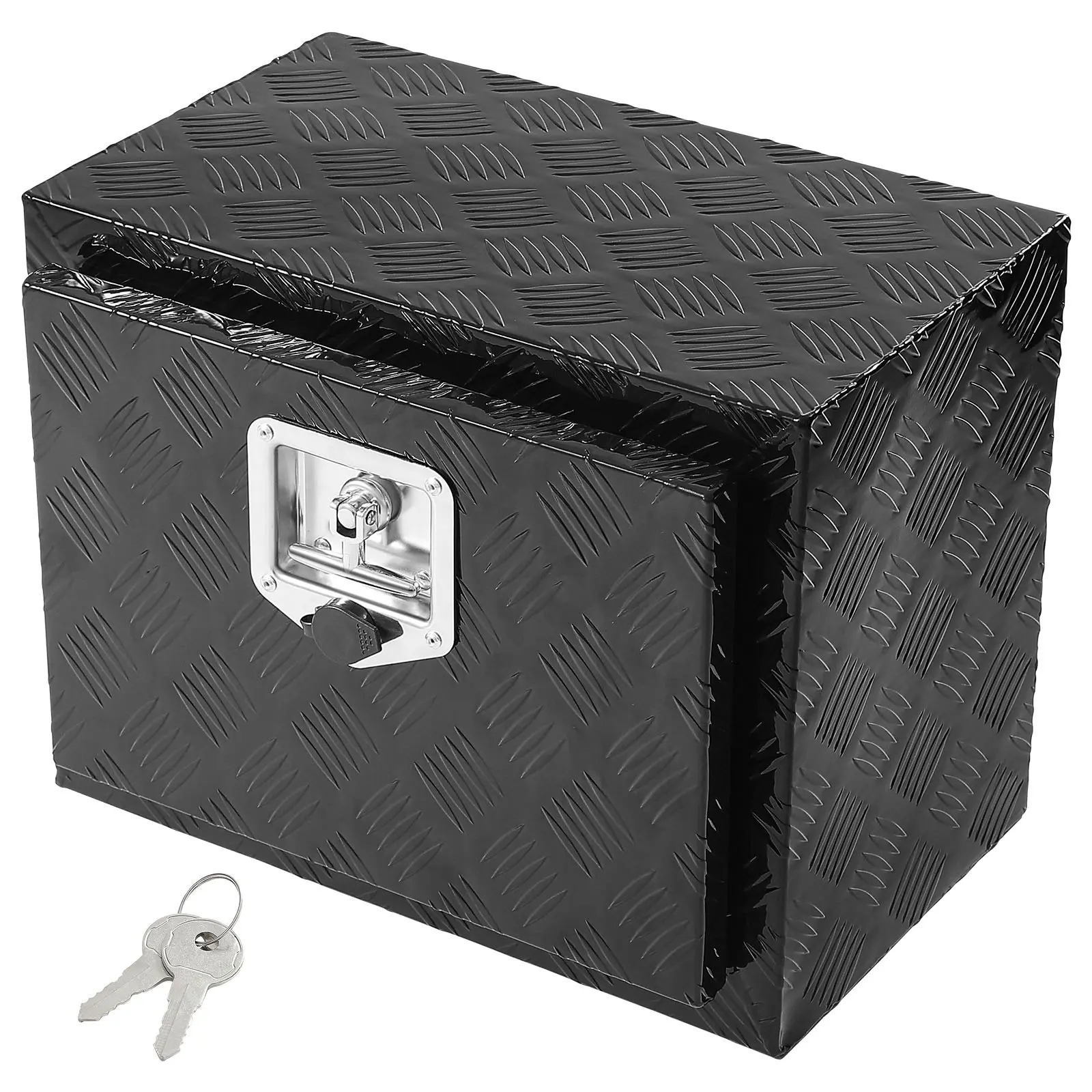 【DealsForYouDays】 VEVOR Underbody Truck Box, 18" x 12" x 14" Pickup Storage Box, Heavy Duty Aluminum Diamond Plate Tool Box with Lock and Keys, Waterproof Trailer Storage Box with T-Handle Latch for Truck, Van, Traile