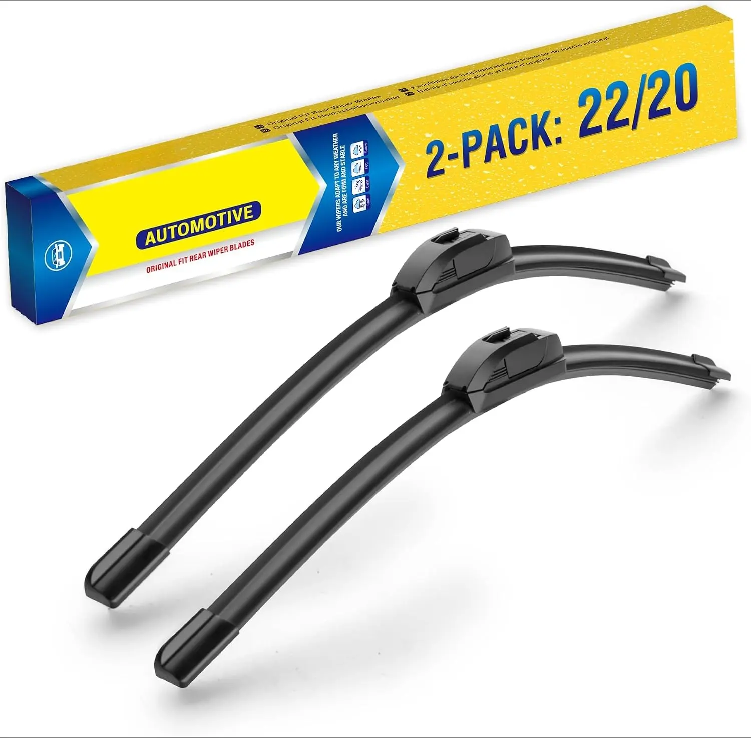 DIBMS 22"+20" Front Windshield Wiper Blades Compatible with Toyota Tacoma 2016-2023, 4Runner 2003-2009, Premium All-Season Automotive Replacement Wipers for J-Hook Arms, Pack of 2
