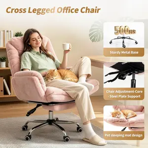 GARVEE Criss Cross Ergonomic Dining Chair - 3-Level Adjustable Armrests, Footrest, Cross-Legged Comfort, Big & Tall, High Back, Rolling Gaming Desk Chair for Home or Office