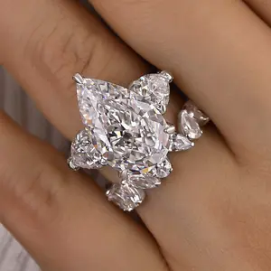 Maxine Luxury 8.0ct Pear Cut Engagement Ring Set,Bridal Ring Set,5A Cubic Zirconia Women's Ring Jewelry,Wedding Ring Set for Daily,Travel,Proposal,Birthday,Anniversary