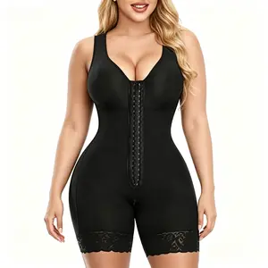 Colombian-Style Women's Shapewear  Butt-Lifting Design  Tummy Control Full  Shaper  Hook Closure  Lace Non-Slip Trim  Bra Pad Pockets Bodysuit  waist trainer body faja sporty slimmer high compression athletic use