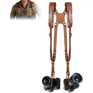 2025 Camera Harness, Camera Straps for Photographers, Leather  Strap That Can Accommodate Two Cameras,Suitable for Outdoor,Wedding,Photography DSLR/SLR Camera Accessories