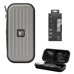 Target Darts Takoma Dart Case Wallet, Regular Size, Grey | Store 3 Fully Assembled Darts & Accessories | Dart Holder with Zip Lock Pouches, Store Flights, Shafts & Swiss Points