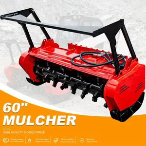 60'' Hydraulic Forestry Mulcher Attachments for Bobcat Skid Steer Loader for Land Clearing, Brush Cutting, Roadside & Farm Vegetation Management