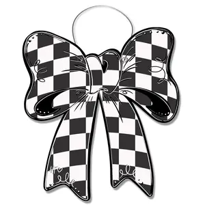 Checkerboard Bow Door Hanger