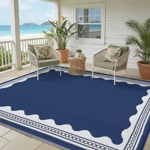 Outdoor Rug Reversible Modern Area Rugs for Patios and Porches - Waterproof, Washable, Non-Shedding, Easy-to-Clean Outside Carpet Waterproof Stain Resistant Outdoor Rugs