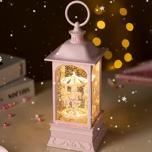 Dreamy Rotating Horse Wind-Up Music Box Night Light Decor Living Room, Girl Heart Night Lamp Ornament, Romantic Gift Idea