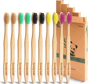 Eco Friendly Bamboo Toothbrush, 10Pack Medium Firm Bristles Biodegradable Bulk Wooden Toothbrushes Goaycer