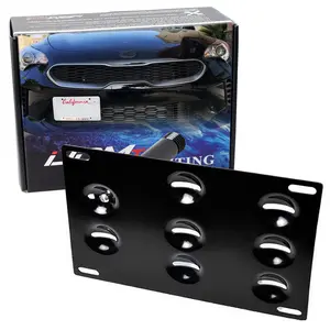 iJDMTOY No Drill Front Bumper Tow Hook License Plate Mounting Bracket Adapter Kit For 2018-up Kia Stinger