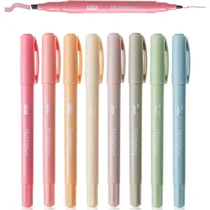 - Dual Tip Highlighters, 8 Pack, Fine & Chisel, Cute Highlighters Assorted Colors, Dual Tip Markers