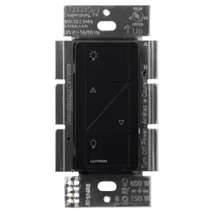 Lutron Caseta Original Smart Dimmer Switch, 150W LED, No Neutral Required, 120V, PD-6WCL-BL, Black
