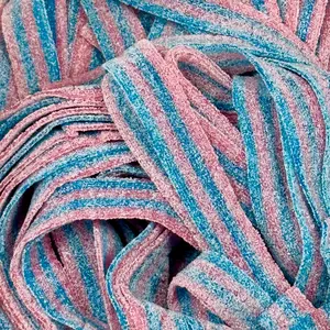 Sour Power Candy Belts – Assorted Flavors (Berry Blue, Cotton Candy, Pink Lemonade, Strawberry, Mango) – 8 oz Sweet & Sour Gummy Candy Snack Bonbon