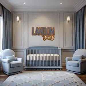 Custom Wood Baby Name Sign | Layered Nursery Name Sign | Above Crib Decor | Girl or Boy | Baby Shower Gift | 12 to 48 Inch | Made to Order