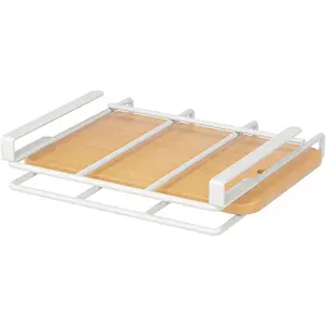 PrimPick Simple and Practical Cabinets Rack Efficient Cutting Board Rack Lid Holder Under Cabinets Hangings Organizer Space Saving Organization Shelves