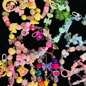 Phone Chain Charm with Colorful Beads and Assorted Designs Phone Accessory-LIVE pick character design