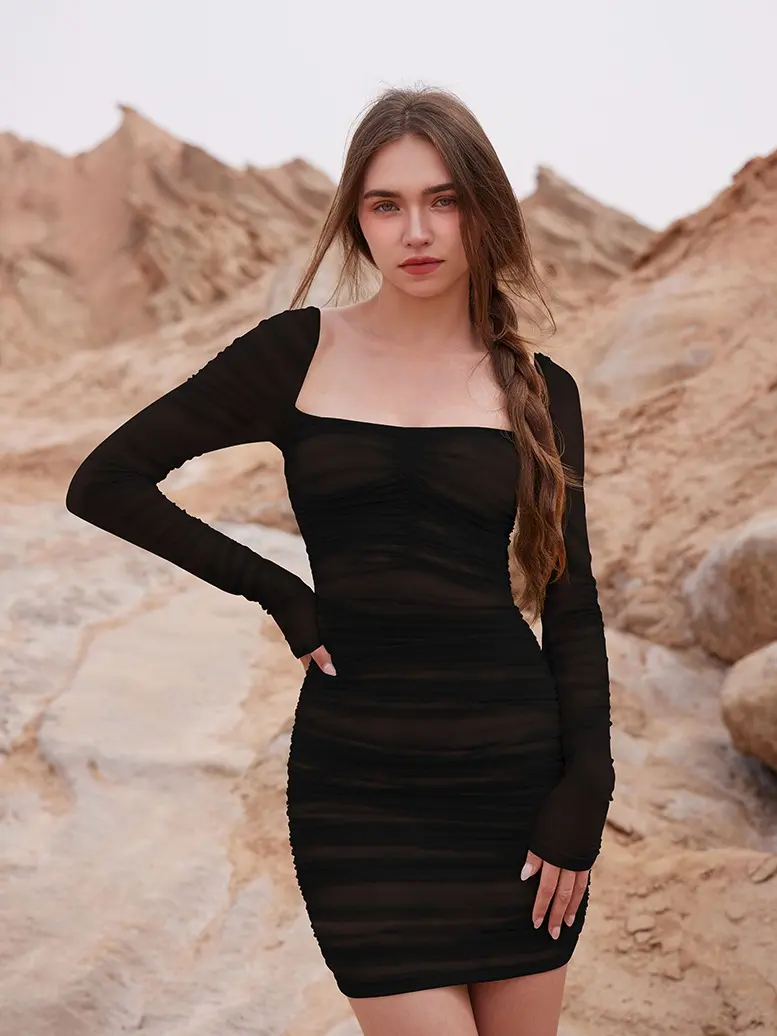 OYS Women's Sexy Long Sleeve Ruched Bodycon Stretchy Mini Party Club Dress - TikTok Shop OYS Women's Sexy Long Sleeve Ruched Bodycon Stretchy Mini Party Club Dress - TikTok Shop