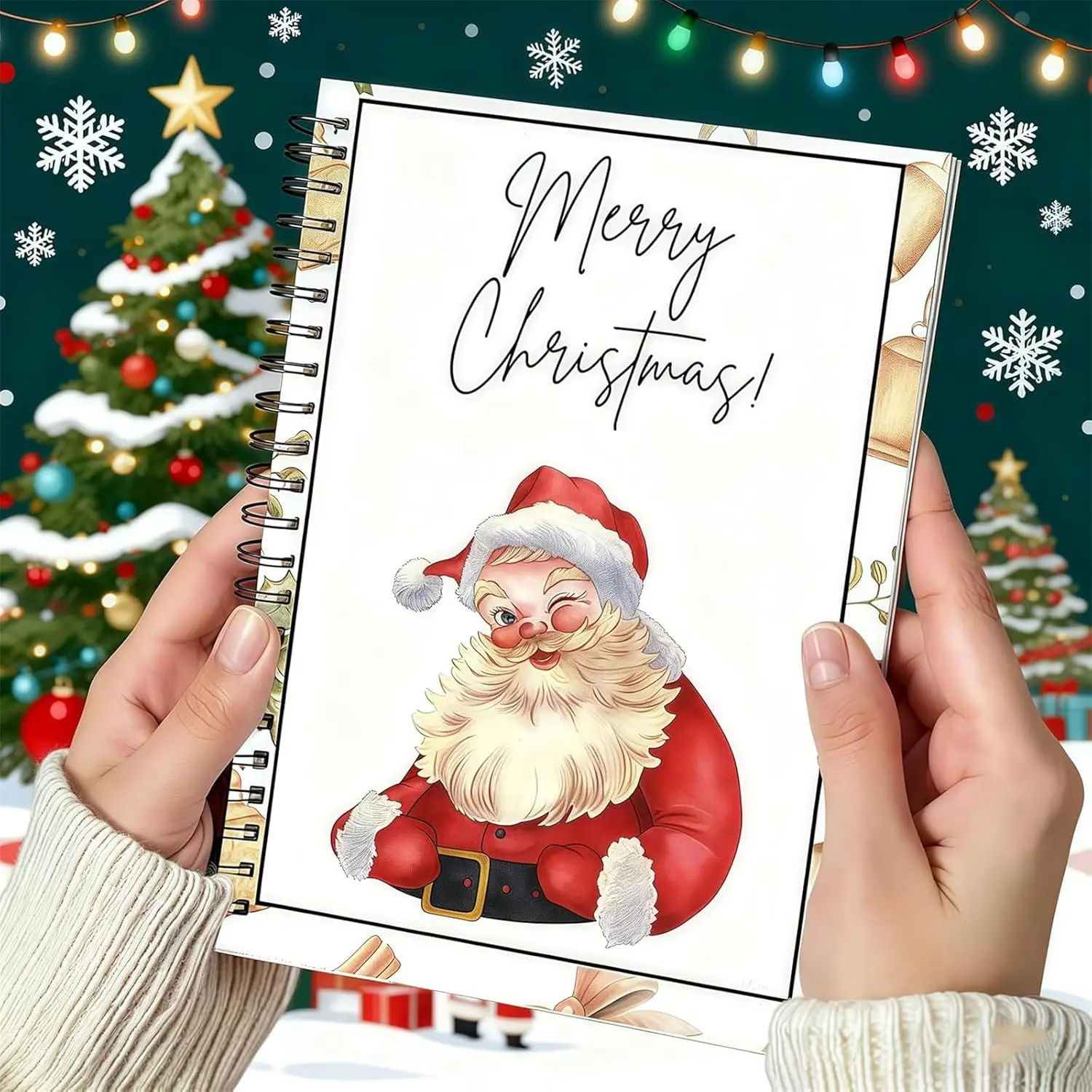 Merry Christmas Gift Card Book, Merry Christ-mas Gift Cards, 5x7 Color Spiral Bound Card Book- Surprises On Every Page, DIY Personalized Xmas Gifts for Family, Friends, Students, Santa