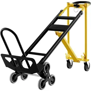 Foldable Hand Truck with Stair Climber Wheels - 3 in 1 Convertible Heavy Duty Dolly Cart with Elastic Straps, 800lbs Capacity, Aluminum Collapsible Hand Truck Dolly