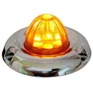 Legendary 1-1/2 Glass Watermelon Amber-Amber 2 Wire Single Function Chrome Inset Bezel LED Light - Each