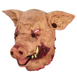 Halloween Latex Pig Head Mask Stage Performance Props Cosplay Party Hood