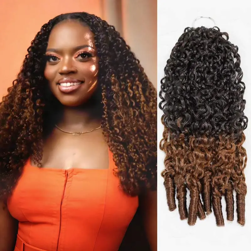 QVR Burmese Curly Crochet Hair Natural Black Machine Made Feather Crochet Human Hair Extension TikTokShopHolidayHaul