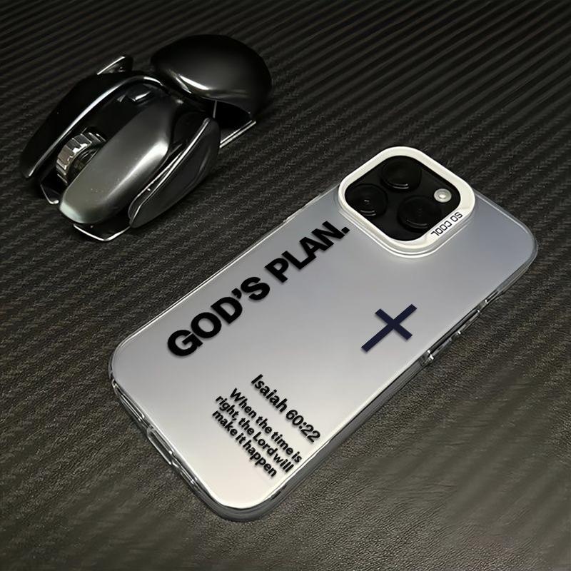 Unique GOD'S PLAN Patterns Phone Case Combining A Bold Faith Design And Premium Clear Finish Merging Religious Spirit With Timeless Fashion Sense For iPhone 17.16.15.14.13.12.11.X.XS.XSMAX.XR.8.7