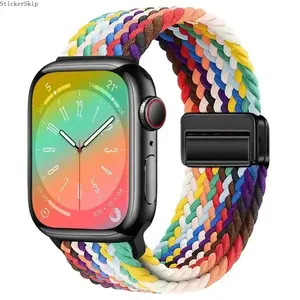 2026 Trendy Nylon Braided Loop Apple Watch Band – Magnetic Adjustable Strap Compatible with Ultra2 49mm & Series 9/8/7/6/SE, Lightweight Breathable Sport Wristband for Workout, Daily Wear & Outdoor