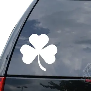 Shamrock Cloverleaf Irish Clover Luck Sticker Decal For Car Truck Motorcycle Window Bumper Helmet Bottle Mug Laptop Wall Home Office Decor 5”