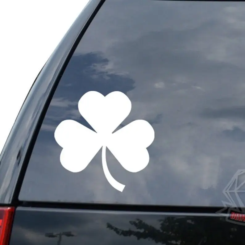 Shamrock Cloverleaf Irish Clover Luck Sticker Decal For Car Truck Motorcycle Window Bumper Helmet Bottle Mug Laptop Wall Home Office Decor 5”