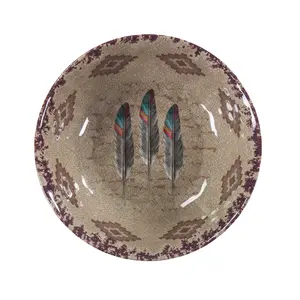 Feather Southwestern Melamine Dinner Bowls