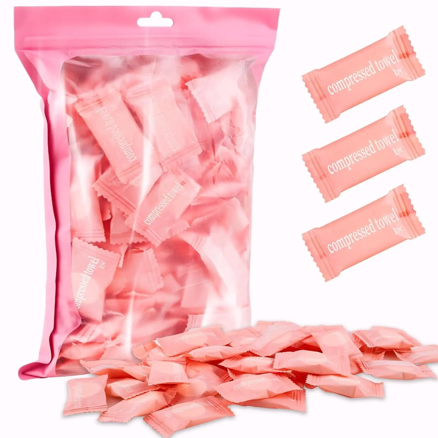 150Pcs Compressed Towel Tablets, Portable Mini Compressed Towels, Disposable Face Towel Washcloths for Travel, Beauty, Home Hand Wipes, Camping, Hiking, Outdoor Activities,Individually Wrapped
