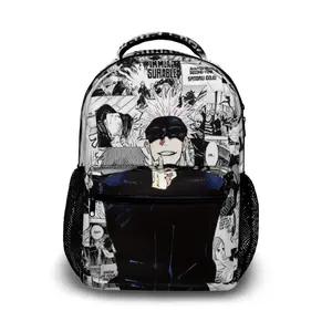 Jujutsu Kaisen Gojo Anime 17-inch Backpack: Waterproof, Machine-Washable, 10 Pockets | Designed for Work & Travel Stylish Daypack Organized Daypack