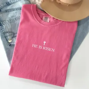 He is Risen Soft Cotton Shirt, Christian Tee, Religious Gift for Her, Easter Christian Shirt, Jesus Unisex Tee