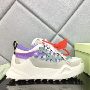 White Casual Trendy Sports Shoes Men's Women's Breathable Rubber Sneakers Thick Sole Increased Height Couple Style Arrow Shoes