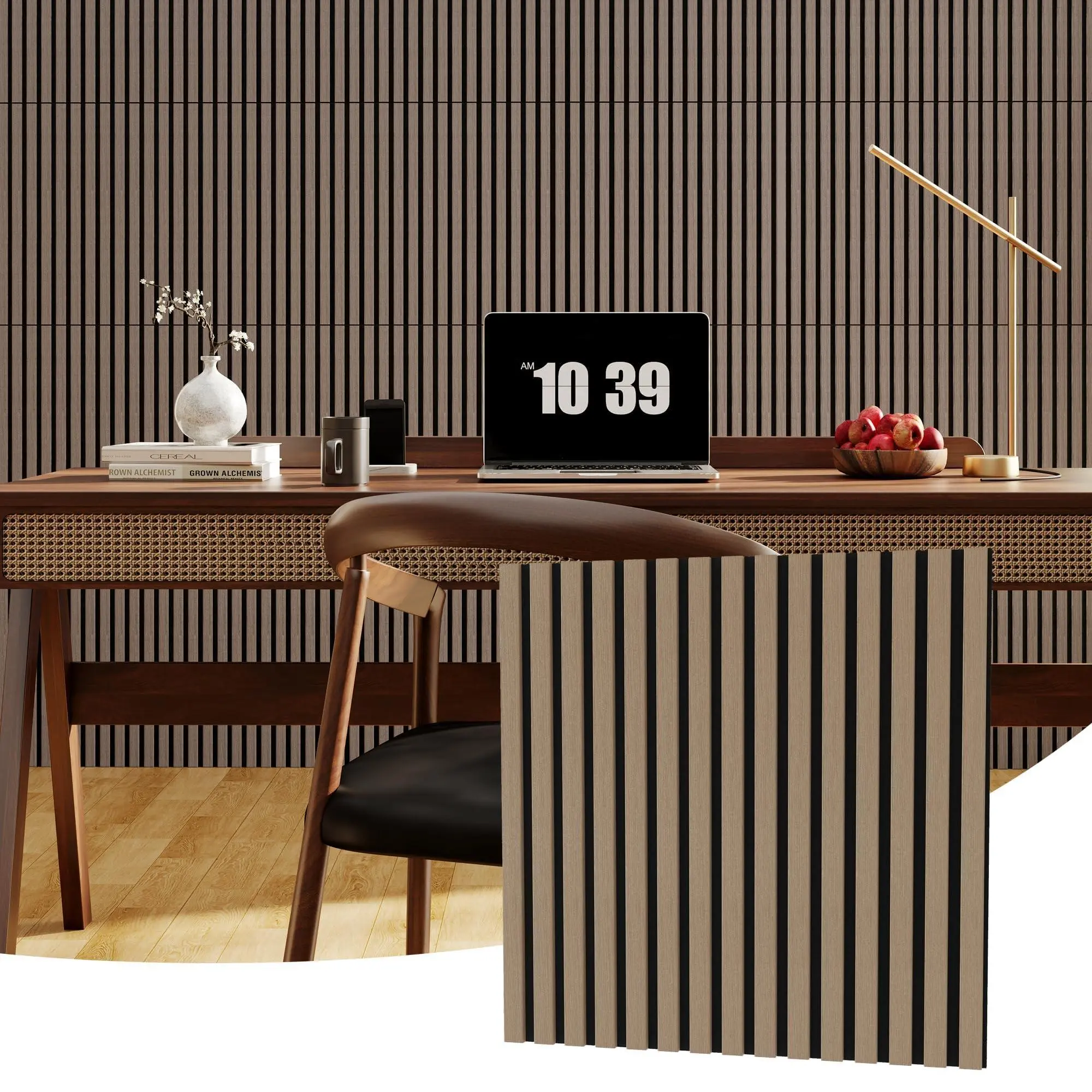 Garvee 10-Pack 3D Wood Acoustic Tile Set, 23.6" Size Wood Panel Wall Sound Absorbing Noise Reduction Tiles, Decorative Covering for Home Theater, Studio (38.67 Sq Ft)