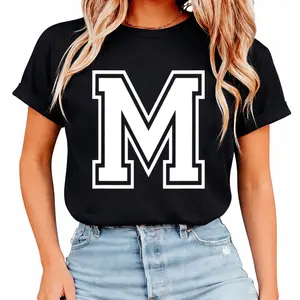 Unique Letter M Varsity Alphabet Initial Monogram Tee