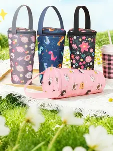 Cute Cartoon Handheld Water Cup Insulation Bag, Milk Tea Cup Insulation Sleeve, Water Cup Dustproof Storage Pouch, Portable Drinkware Organizer
