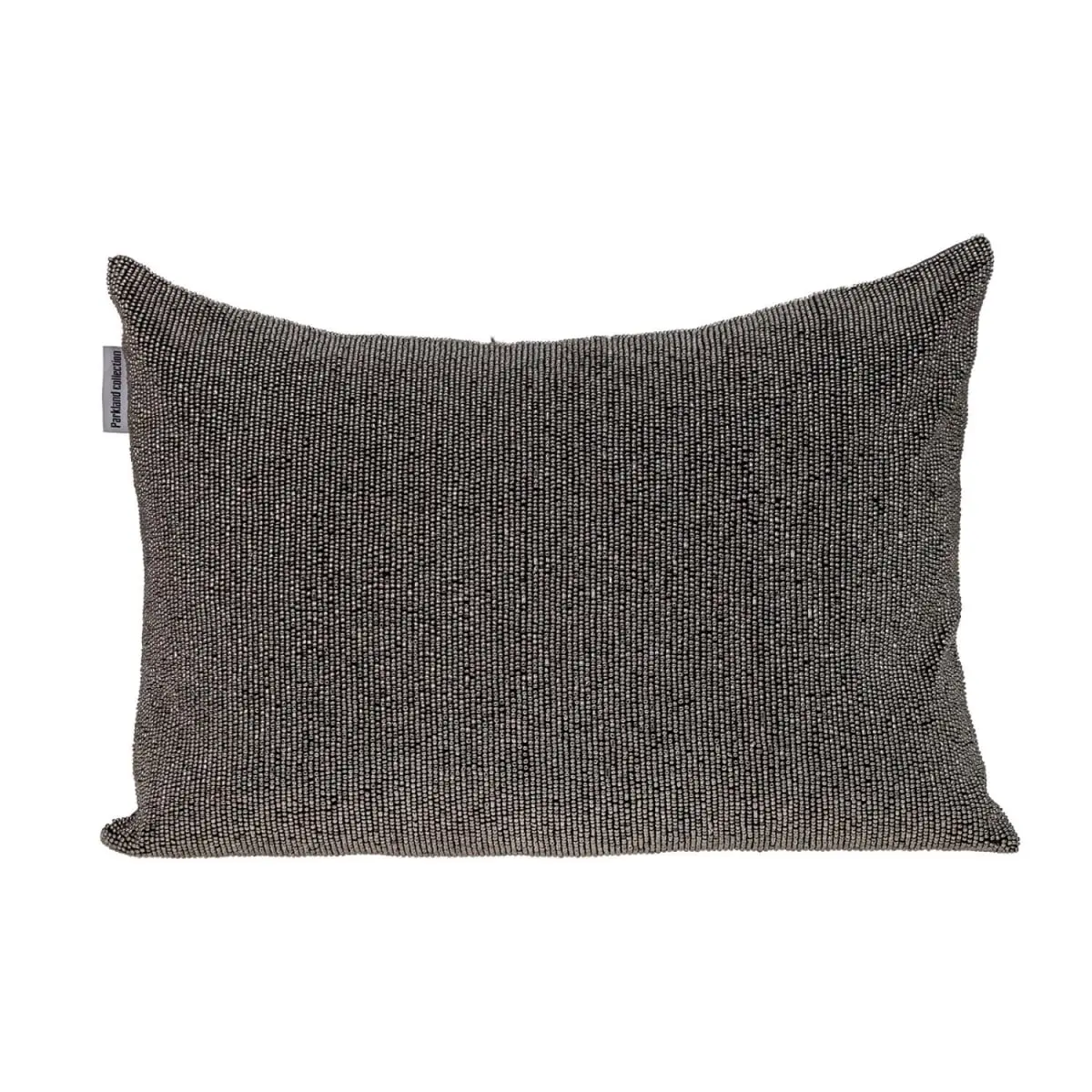 360 Stand Shimmering Gray Beaded Luxury Throw Pillow - Cotton Blend, Beaded Stripe Texture, Removable Cover, Transitional Design
