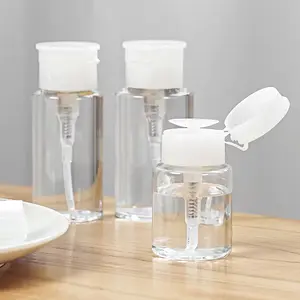 Refillable Push-Type Pump Dispenser Bottles, Empty Home Organiser Storage Containers for Nail Polish and Makeup Remover Packaging