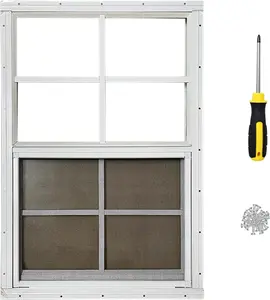 12"x18" Shed Window for Chicken Coop, Playhouse and Mobihome, White Windows for Exterior Sheds, Mobile Home, Garage and Green House