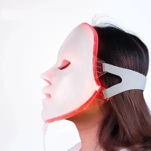 7-Color LED Light Therapy Mask – White with Adjustable Straps face