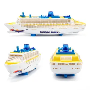 Electric Remote Control Cruise Ship Toy, 19.7×5.1×2 Inch Realistic Ocean Liner with LED Light & Sound Effects, Battery Powered, Durable Drop-Resistant Plastic Toy, Non-Waterproof, Perfect Birthday Children's Day Gift for Kids Boys Girls